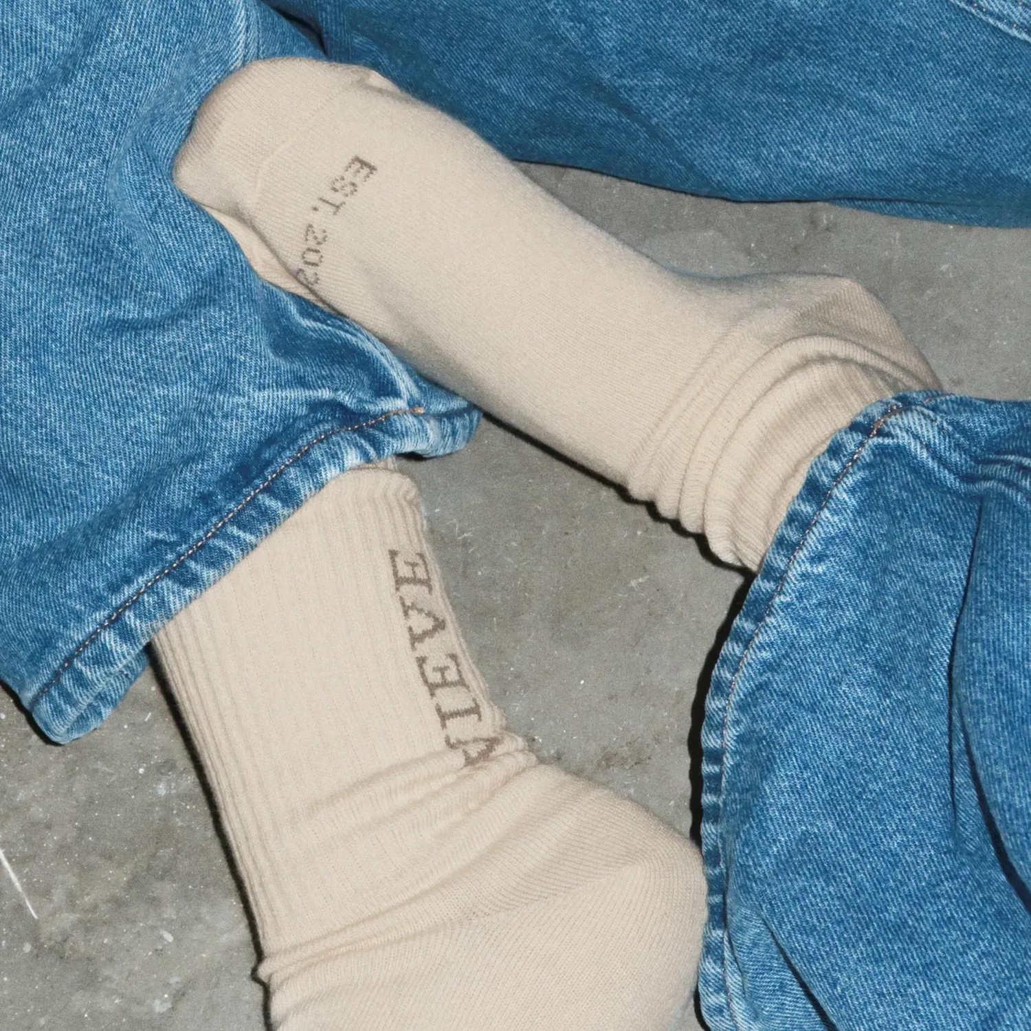Vieve The Label Heritage Sock chaussettes beige taille unique coton