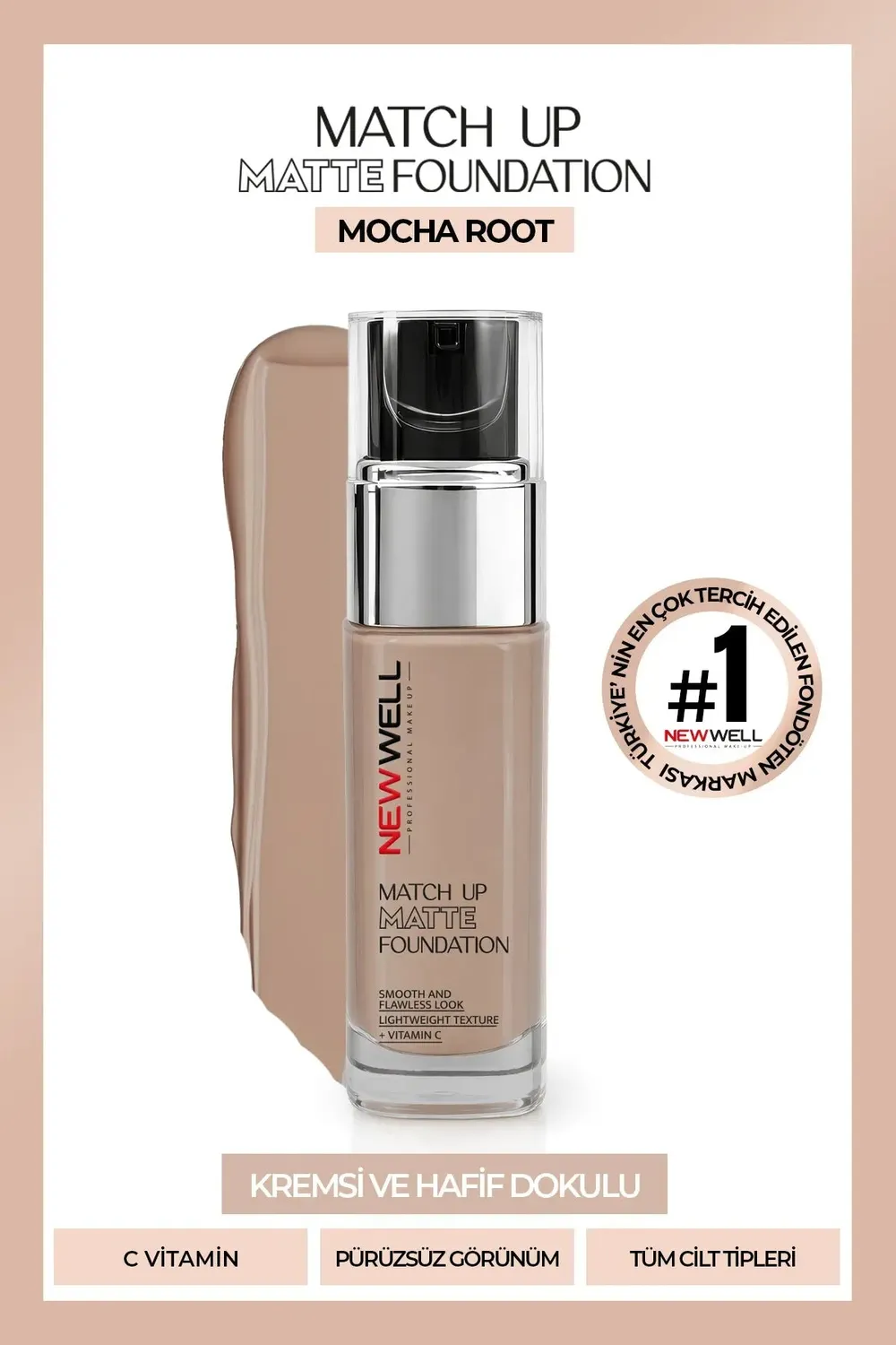 New Well Match Up Matte Foundation Mocha Root 04 fond de teint mat 34 g