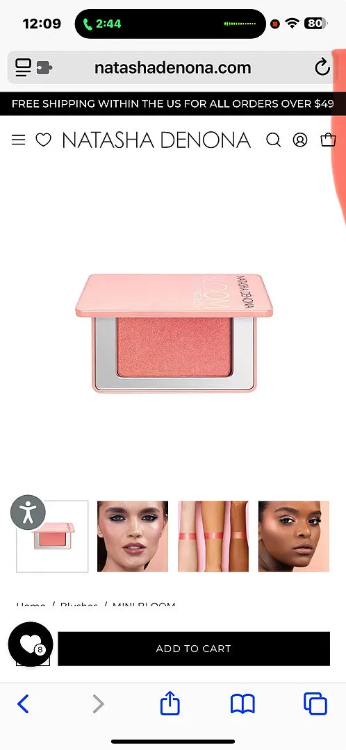 Natasha Denona Mini Bloom blush corail enlumineur 4g