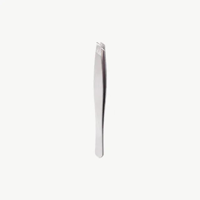 New Well Pince Sourcils Biseau Argentée Inox