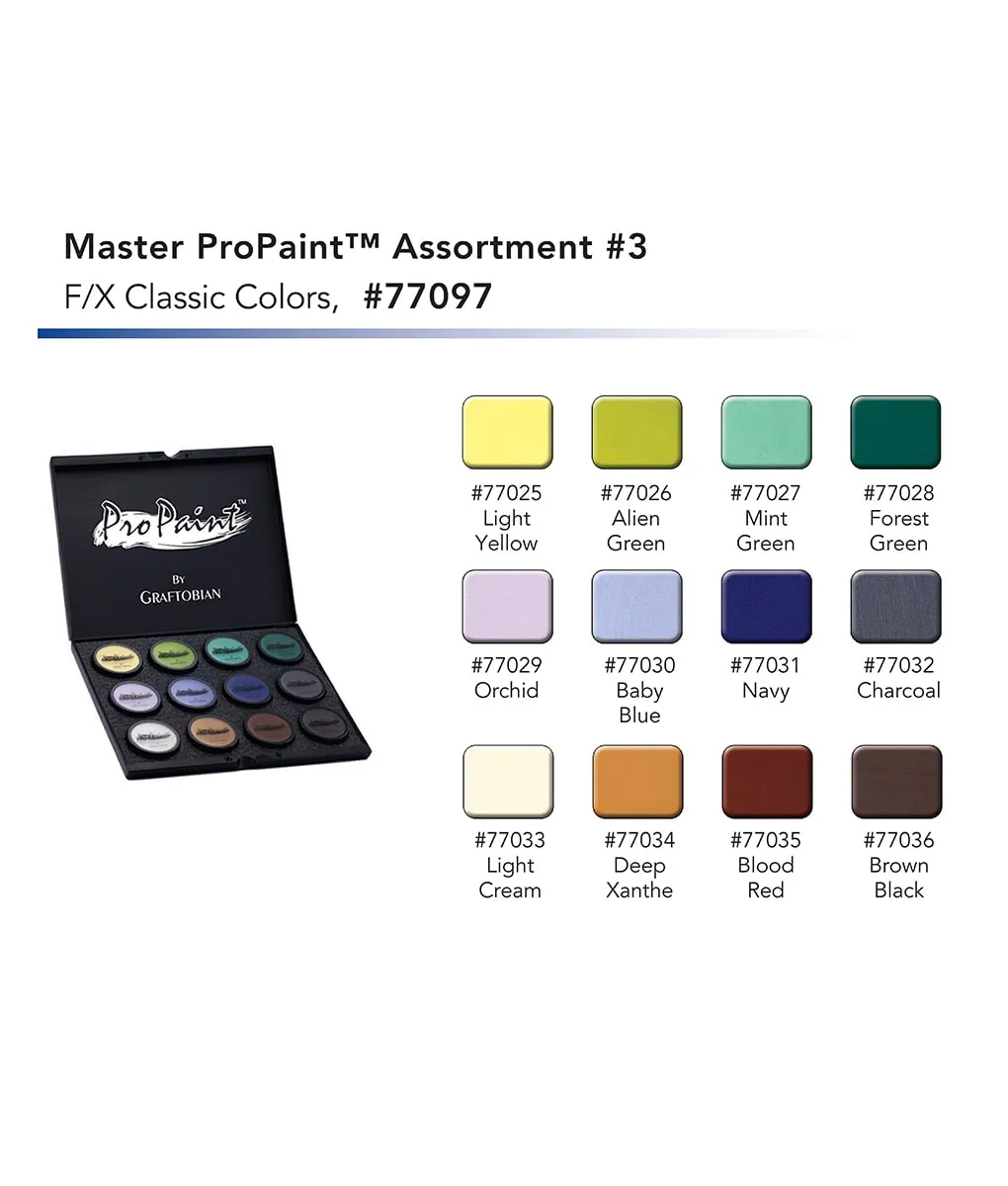 Graftobian ProPaint Box 3 peinture corps 12 teintes FX