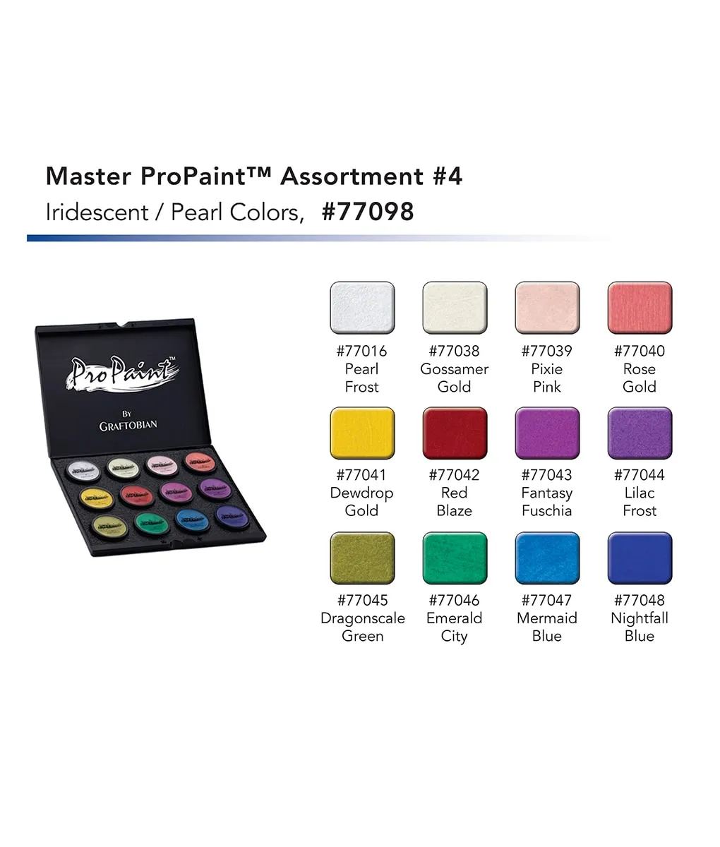 Graftobian ProPaint Box 4 palette maquillage nacré 12 couleurs