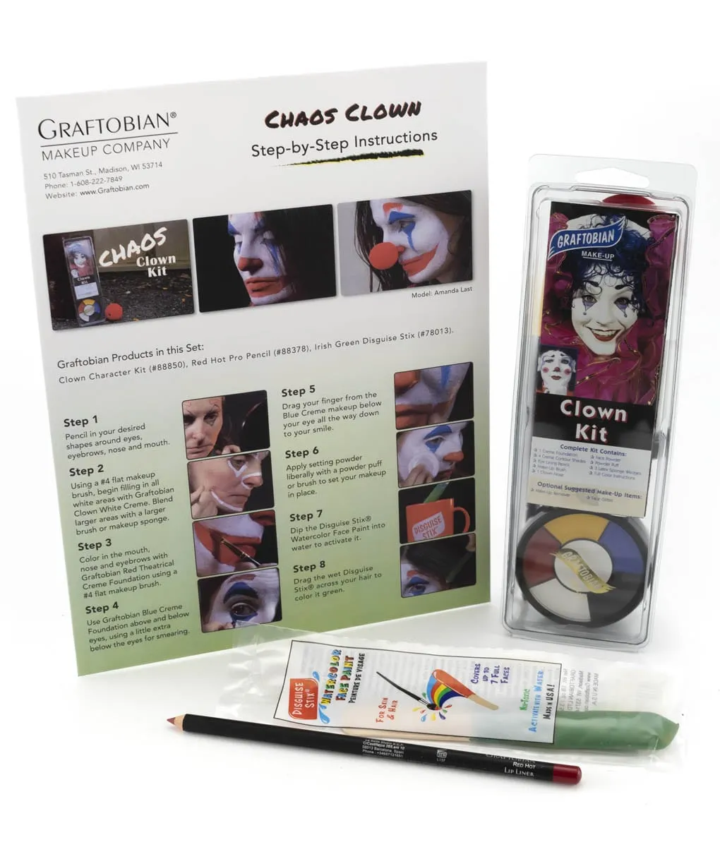 Graftobian Chaos Clown kit maquillage 10 pièces