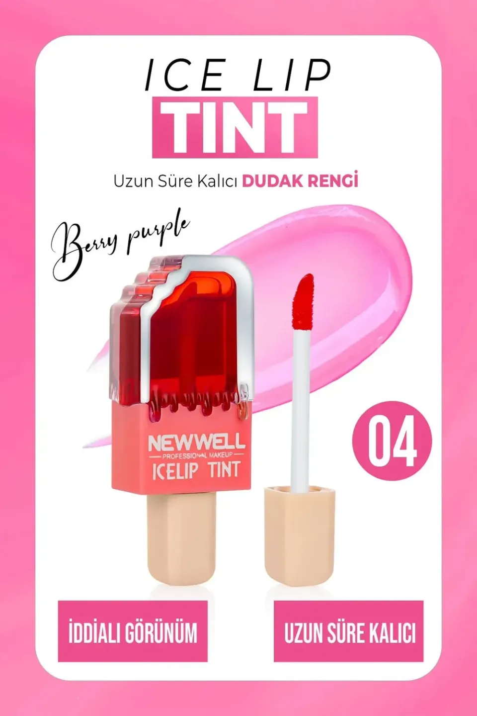 Newwell Ice Lip Tint Berry Purple 04 encre 6 ml