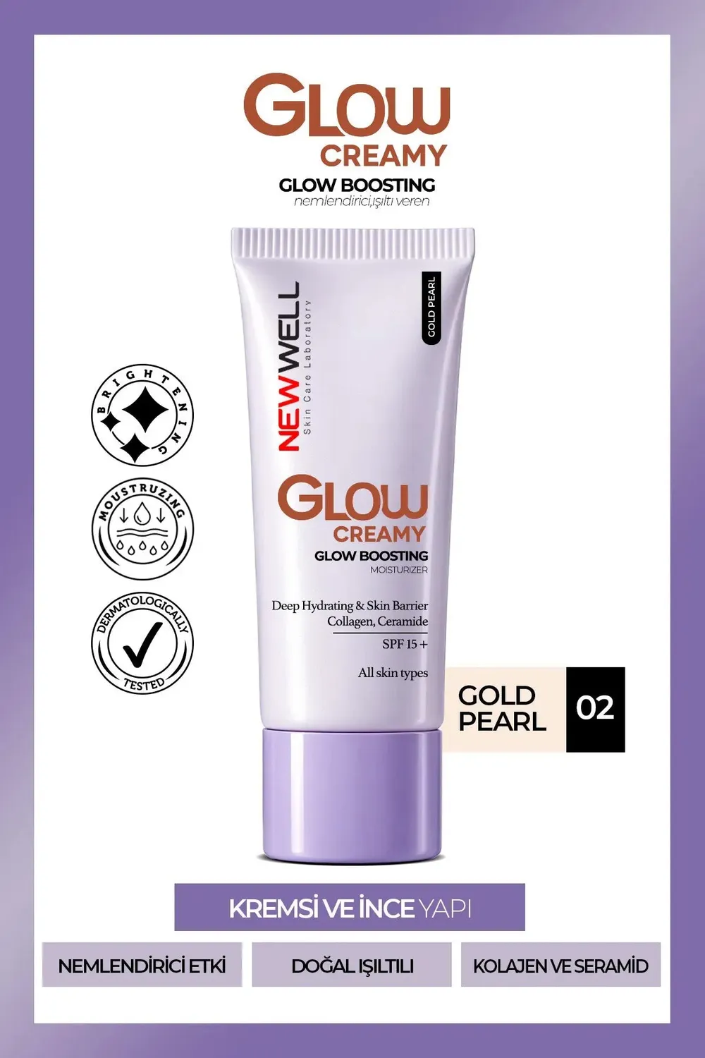 New Well Glow Boosting crème visage éclat SPF15 02 Gold 30ml