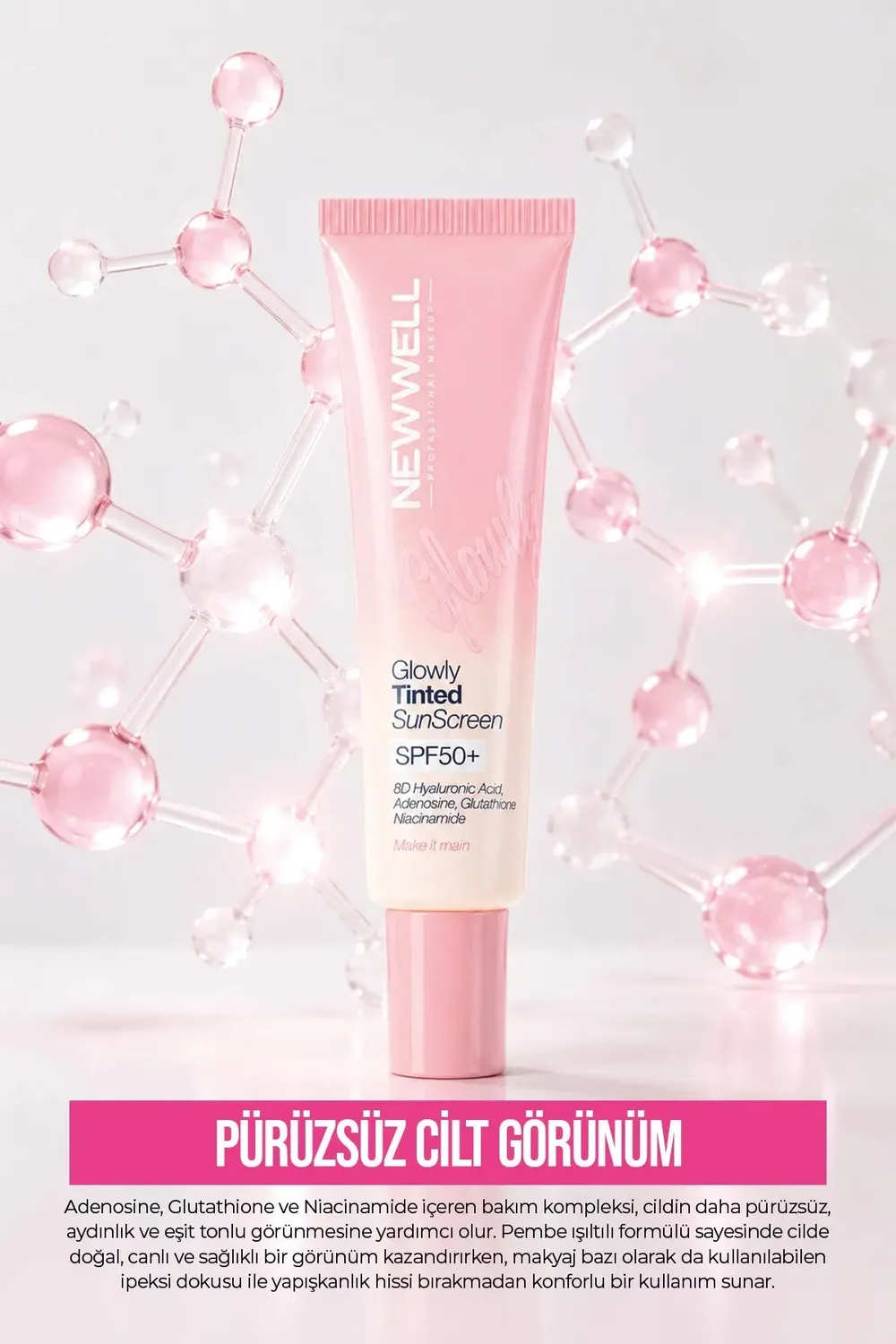 New Well Glowly solaire minéral teinté SPF50+ 35 ml