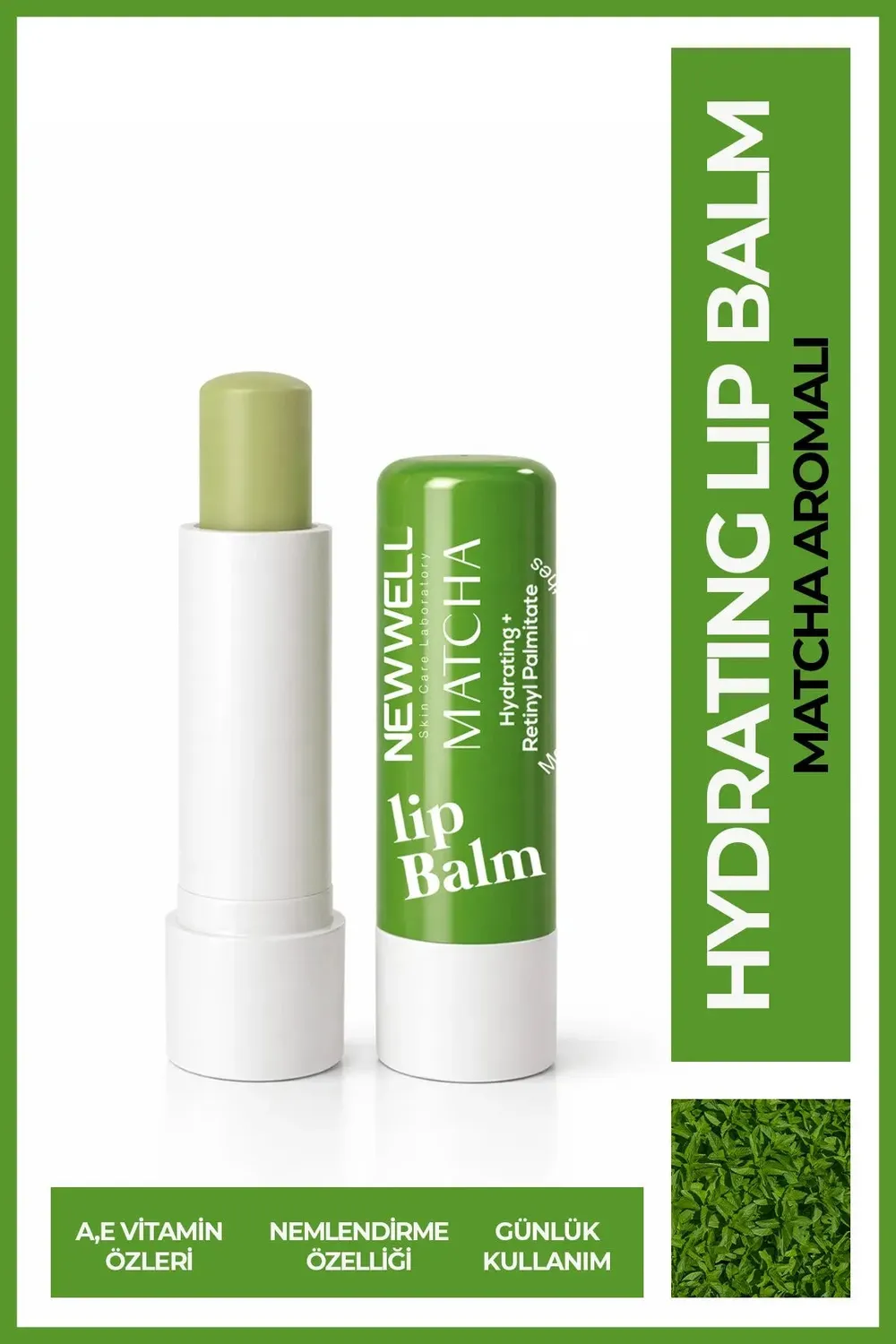 Newwell baume à lèvres matcha 4 g vitamine E
