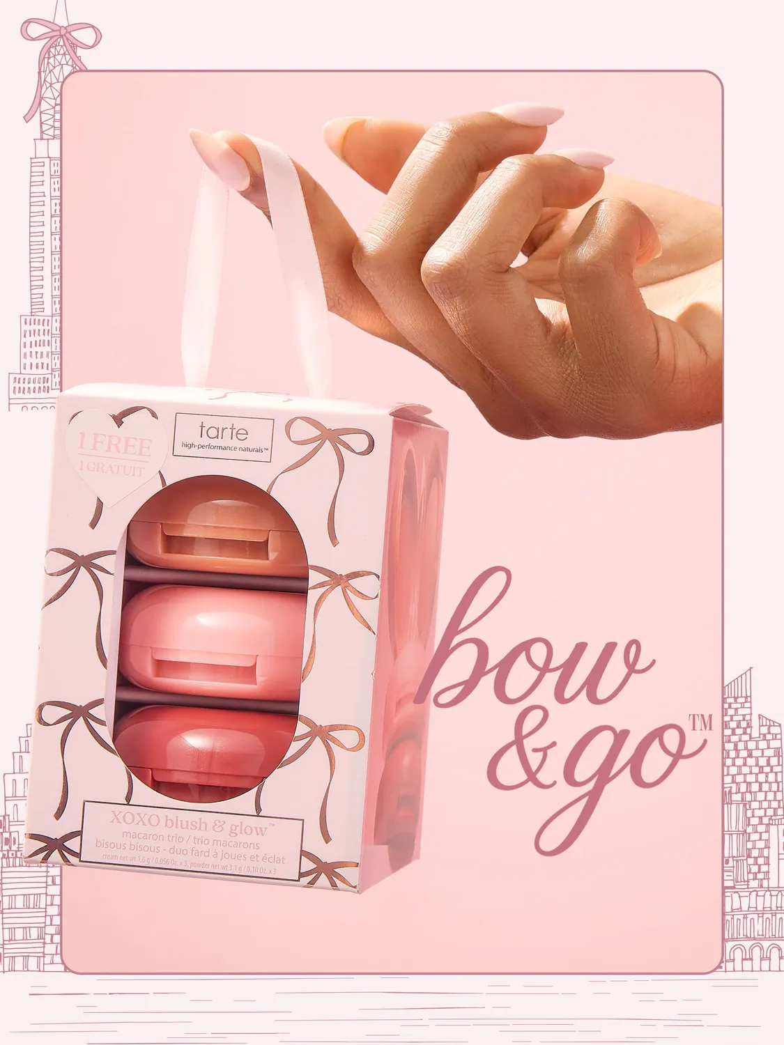 Tarte XOXO Blush & Glow trio macaron mini multi