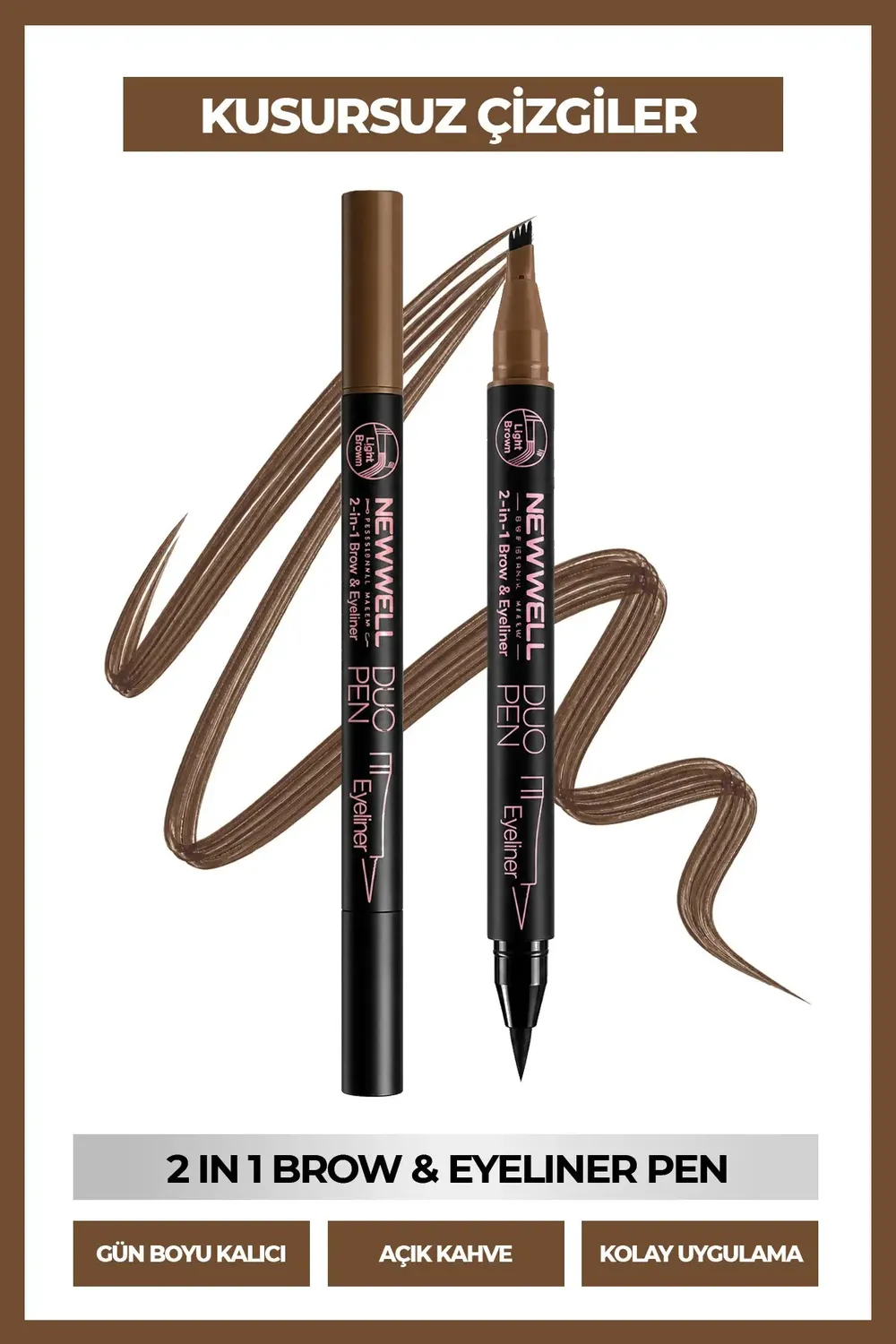 Newwell Duo Pen 2-en-1 sourcils eyeliner 03 brun clair 2 ml