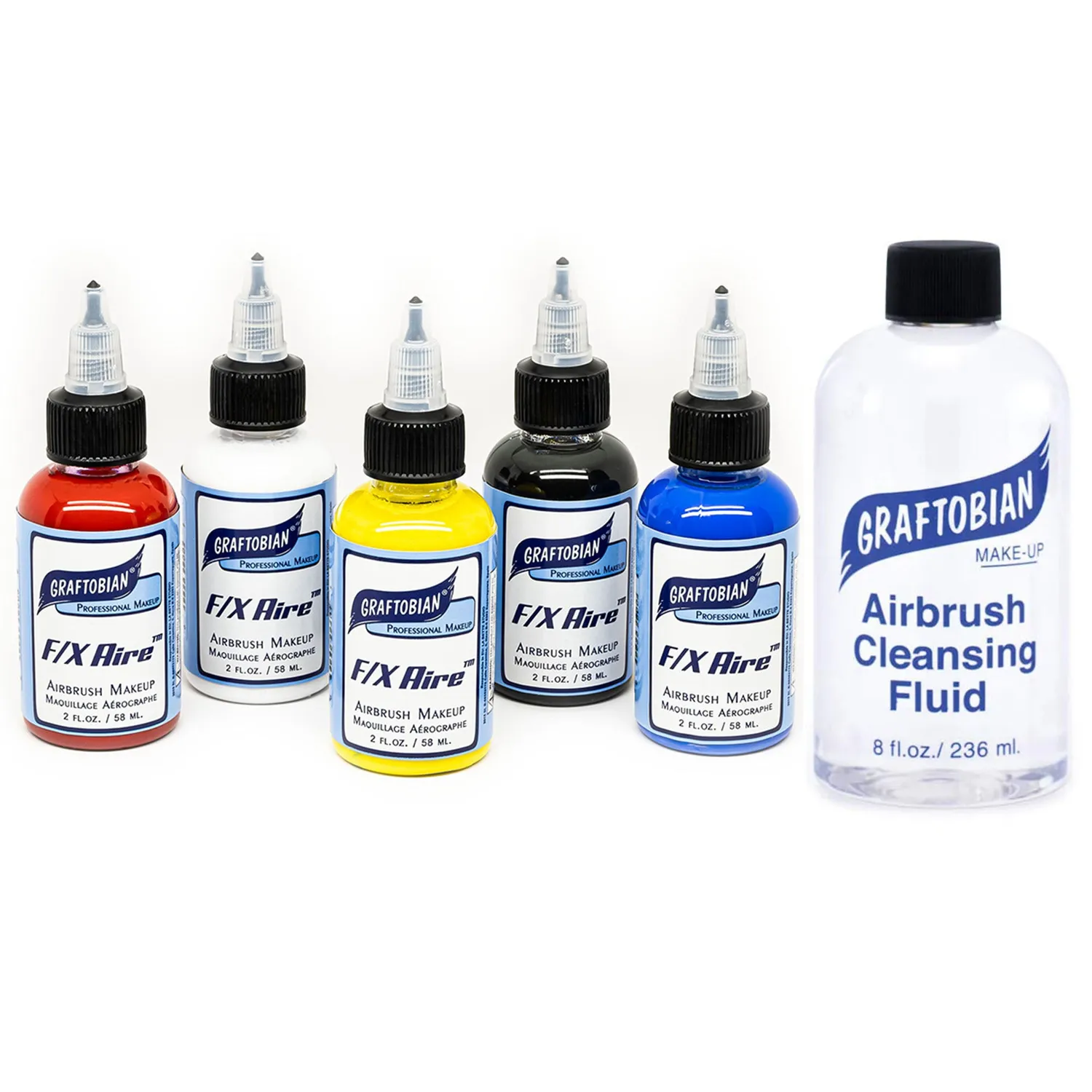 Graftobian FX Aire Set Airbrush 5 x 60 ml Body Art 14 h