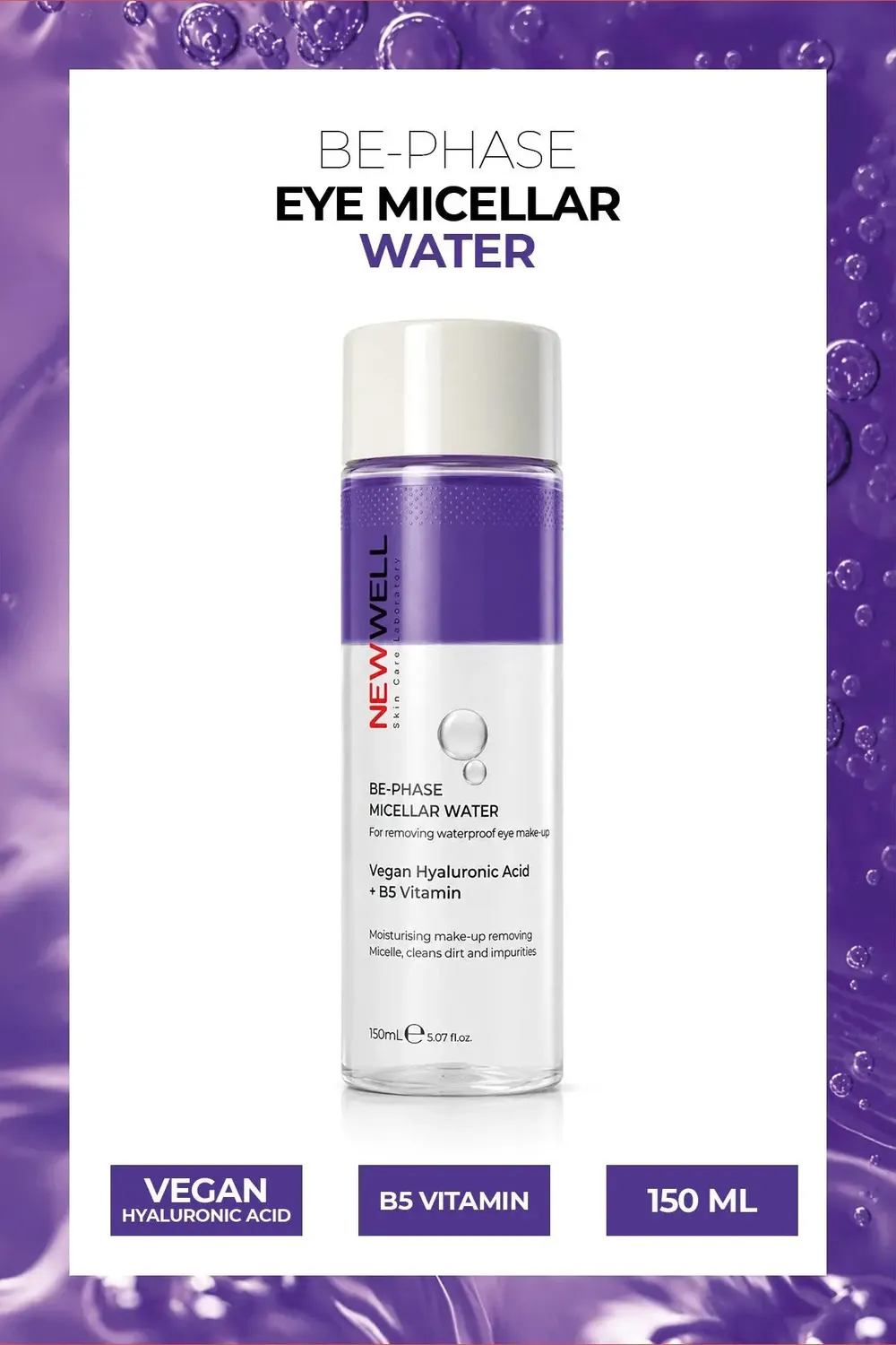 New Well Be-Phase eau micellaire yeux 150 ml violet