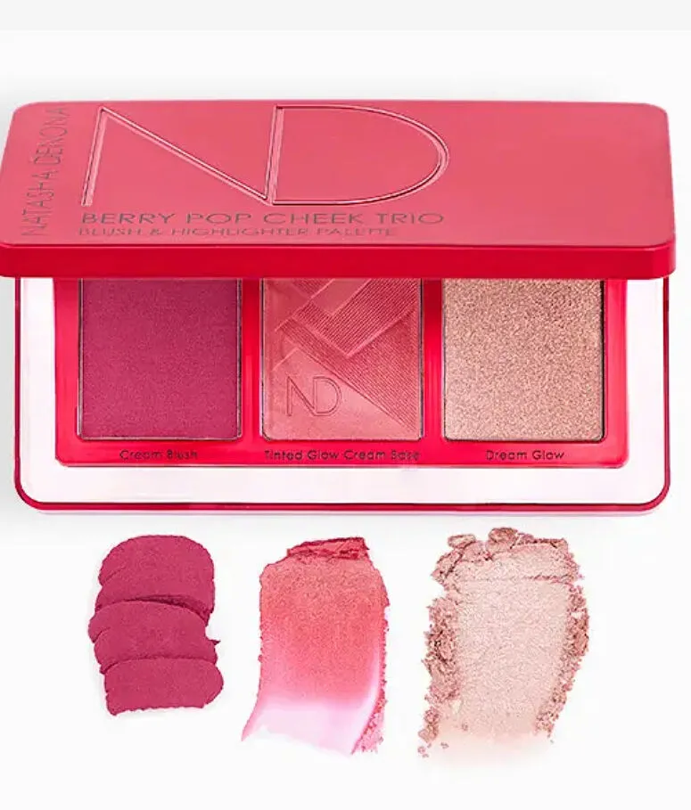 Natasha Denona Berry Pop trio blush highlighter cranberry lumineux