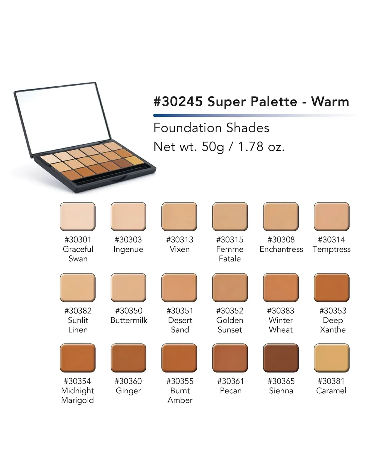 Graftobian Glamour Crème lot 4 palettes fond de teint HD
