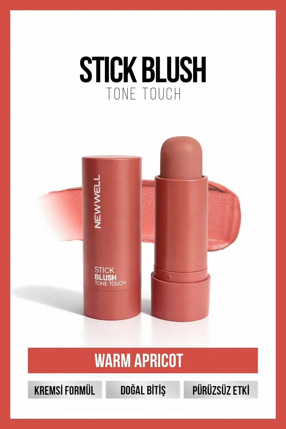 Newwell Tone Touch 01 Blush Stick Abricot Chaud