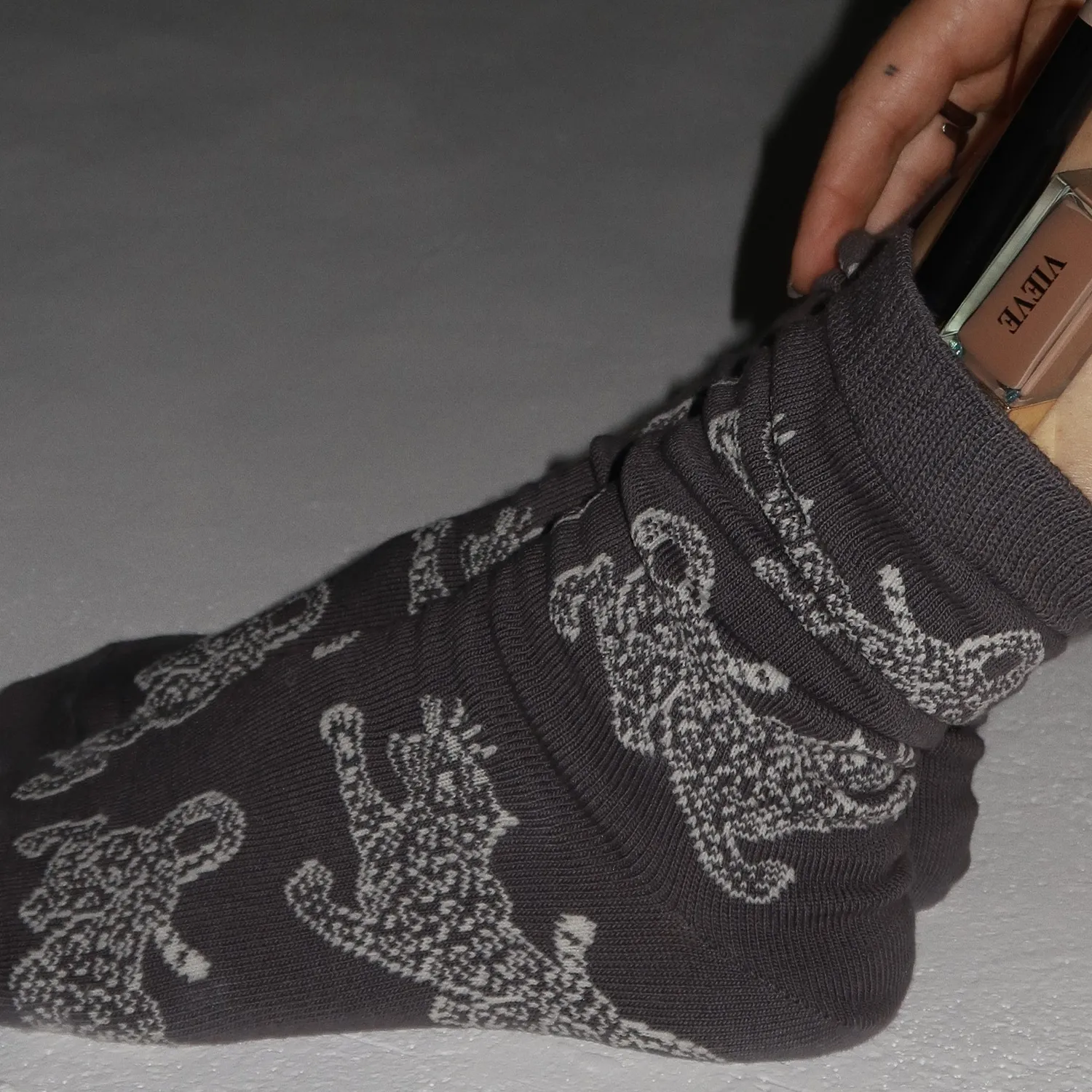 Vieve Ninetease chaussettes gris coton taille unique