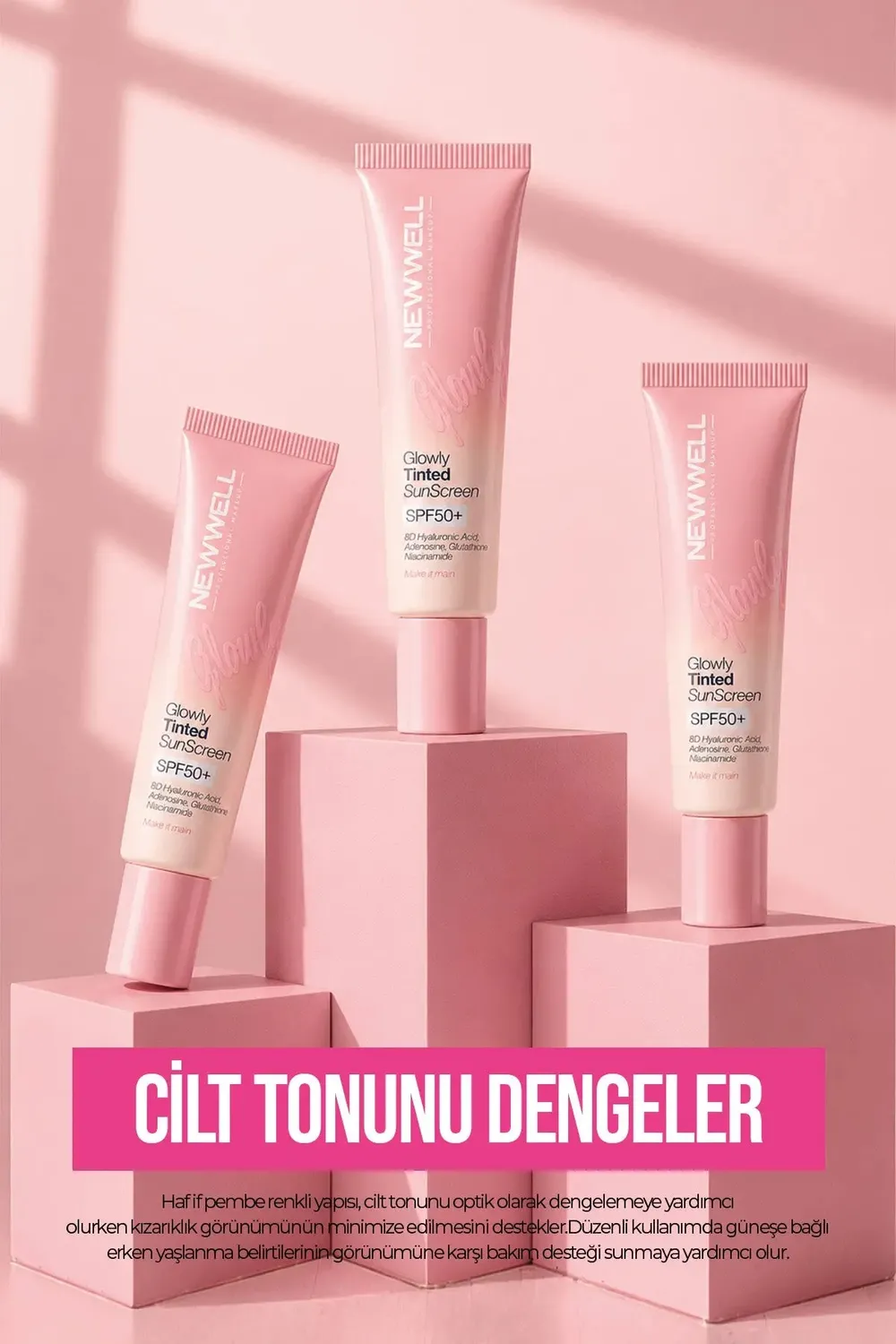 New Well Glowly solaire minéral teinté SPF50+ 35 ml