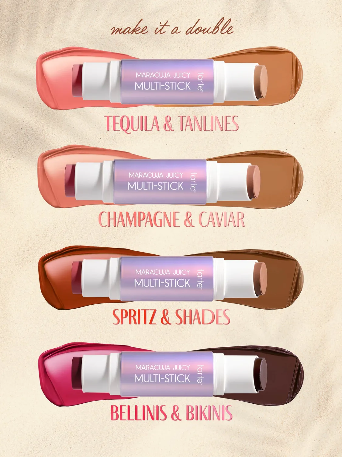 Tarte Maracuja Juicy multi-stick blush bronzer + pinceau multi